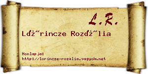 Lőrincze Rozália névjegykártya