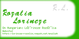 rozalia lorincze business card